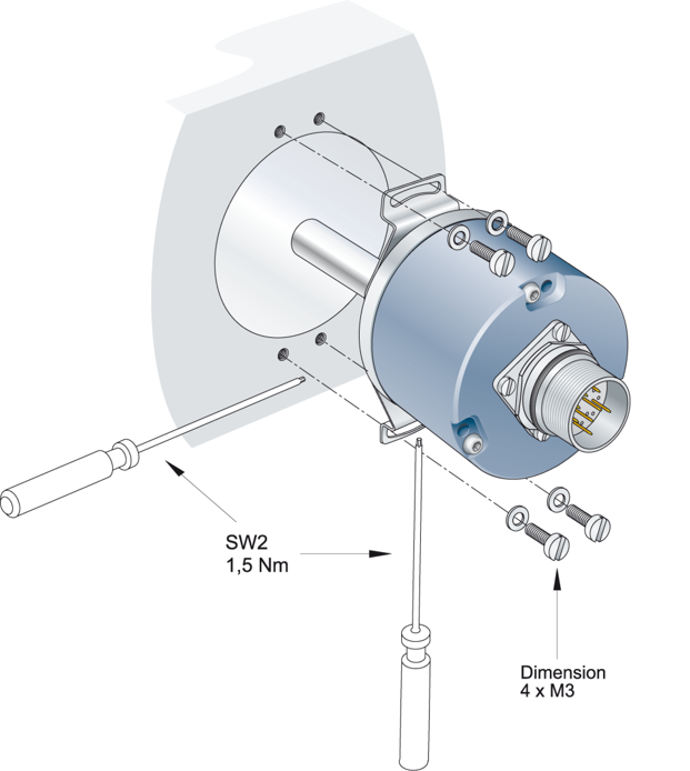 Encoder with hollow shaft