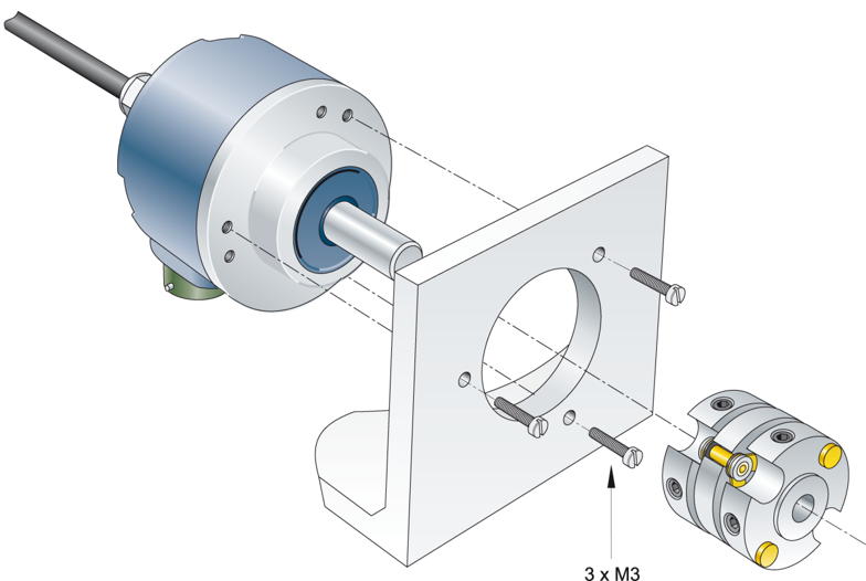 Encoders with solid shaft